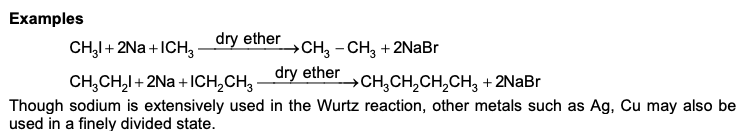 example of wurtz reaction